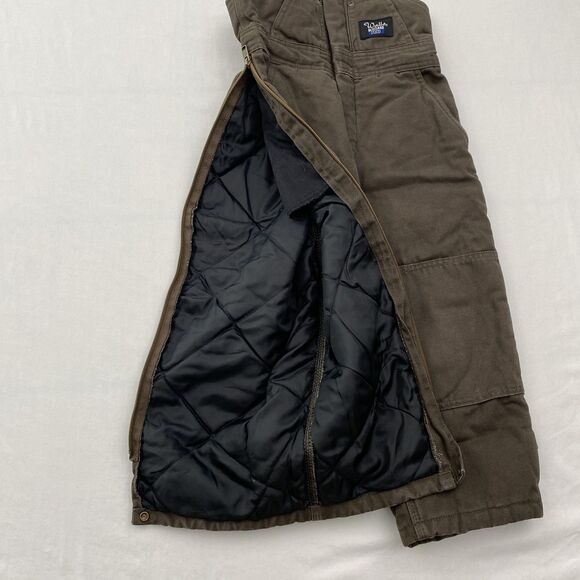 Walls Blizzard Pruf Insulated Bib Overalls Youth Small 6-7 Brown Canvas Workwear - Picture 7 of 14